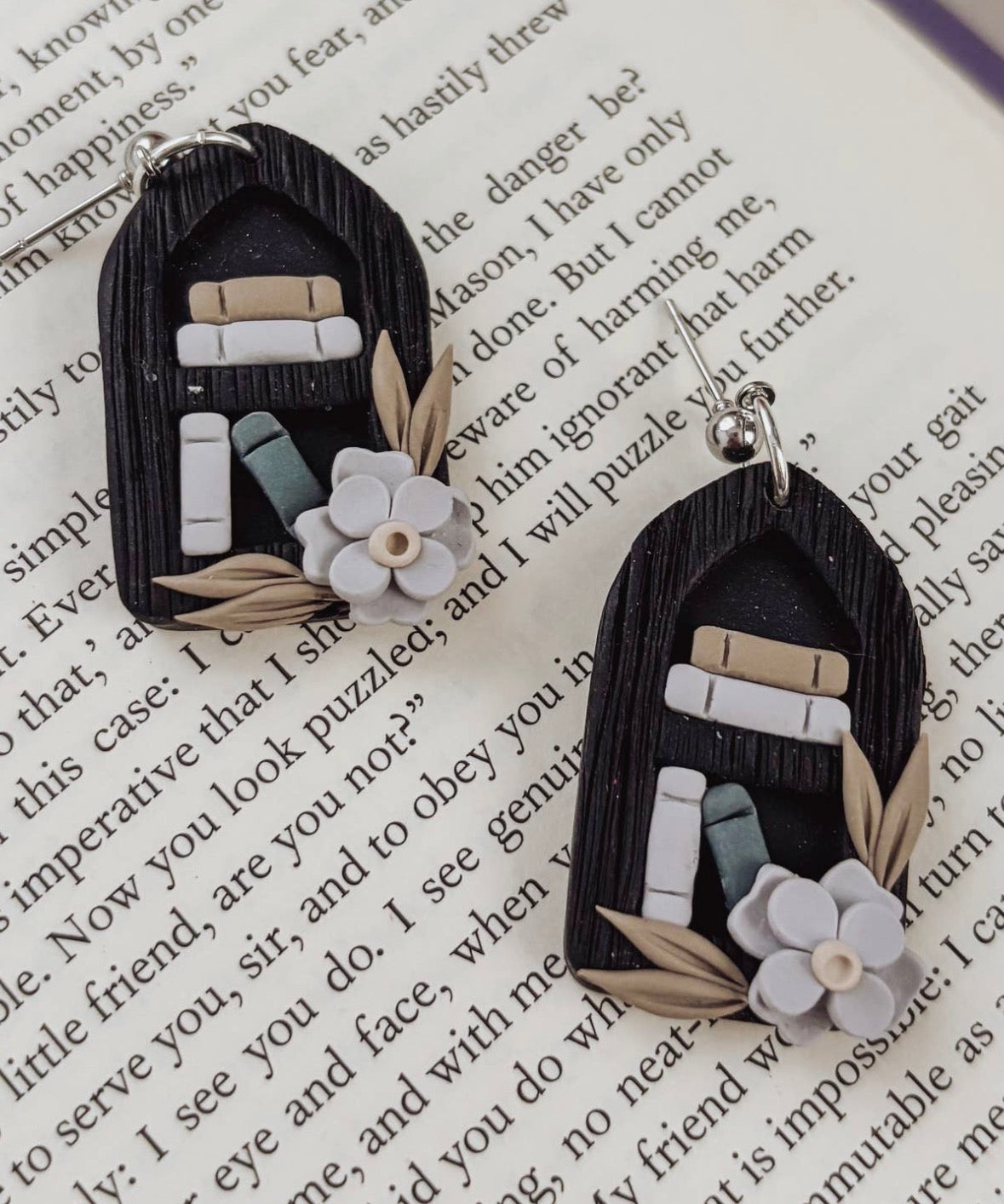 Gothic Bookshelf Earrings