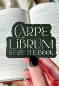 Carpe Librum Waterproof Sticker | Seize the Book | Green | 3"x2.2"