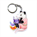 Reading Opossum Double Sided Acrylic Keychain