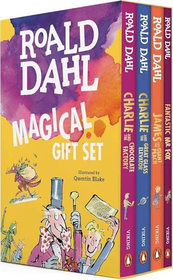 Roald Dahl Magical Gift Boxed Set (4 Books): Charlie and the Chocolate Factory, James and the Giant Peach, Fantastic Mr. Fox,Charlie and the Great Glass Elevator