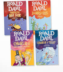 Roald Dahl Magical Gift Boxed Set (4 Books): Charlie and the Chocolate Factory, James and the Giant Peach, Fantastic Mr. Fox,Charlie and the Great Glass Elevator