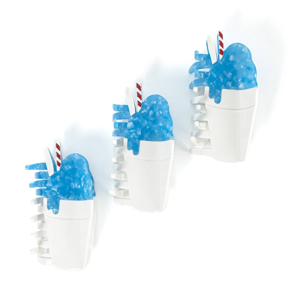 Blue Snowball Hair Claw Clip - Louisiana Sno-Ball Clip