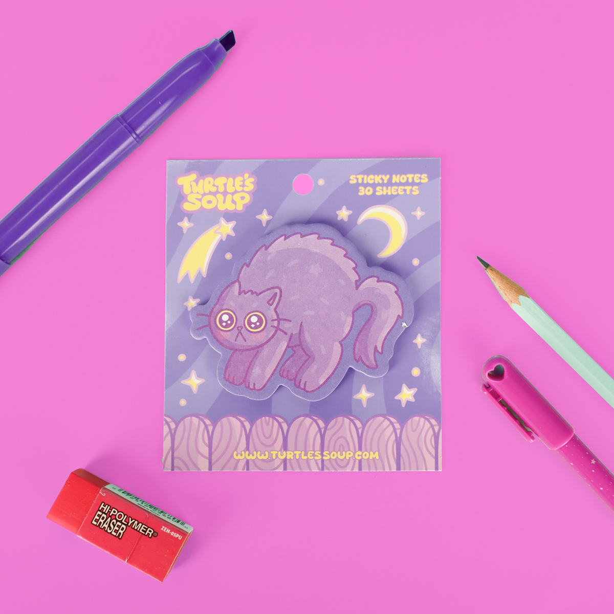Scared Kitty Die-Cut Sticky Note Pad