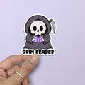 Grim Reader Reaper Reading Spooky Sticker