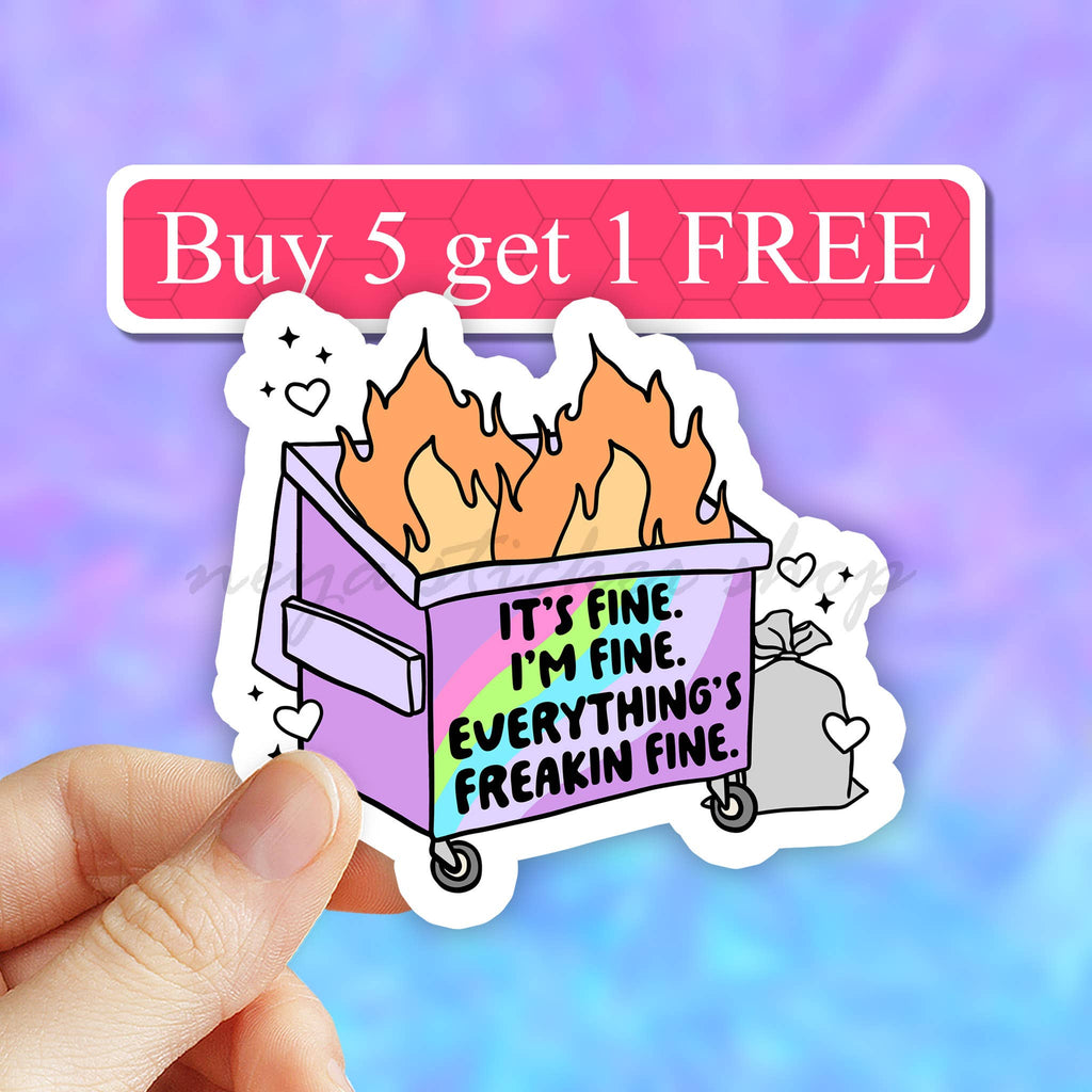 Its fine im fine freaking fine, funny stickers, waterproof
